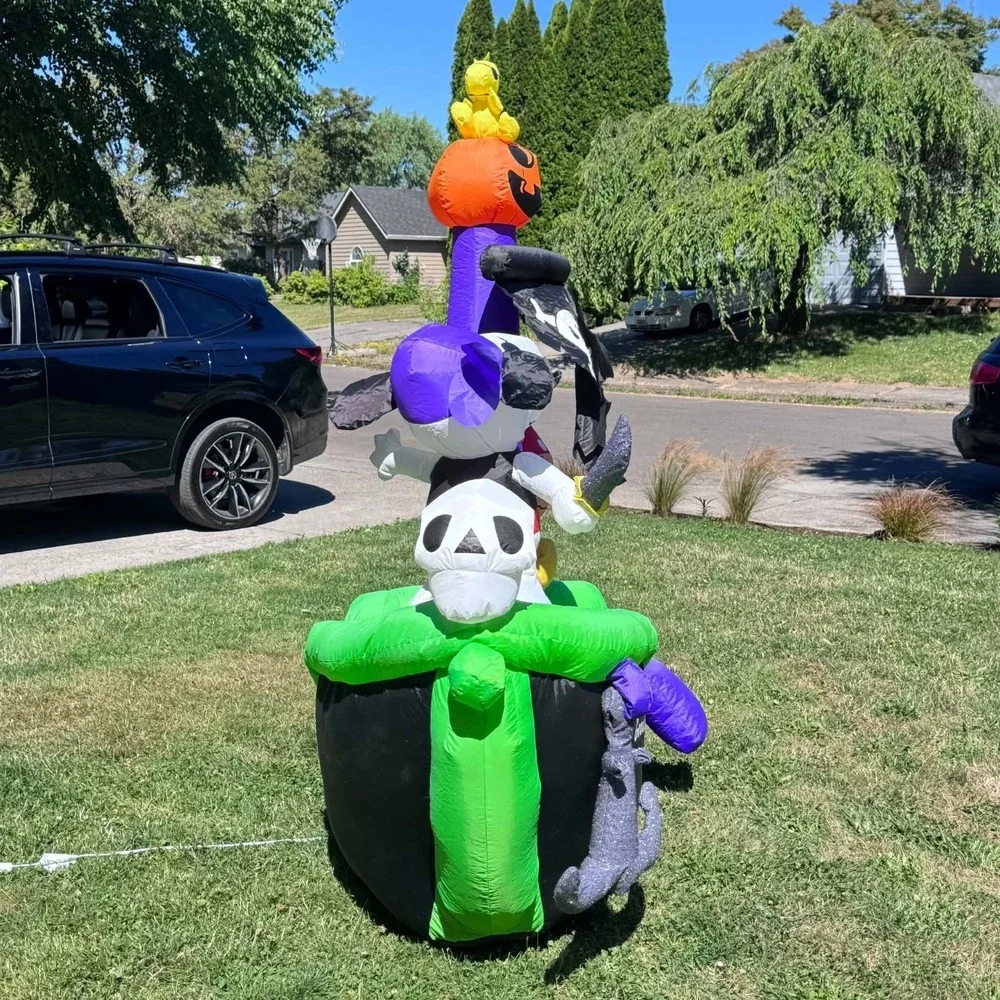 Gemmy Good Grief Peanuts Halloween Inflatable Snoopy Charlie Brown Pirate Ship